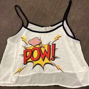 kirra comic book crop top L